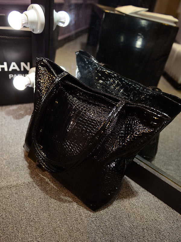 flowersverse Original Solid Color Shiny Tote Bag