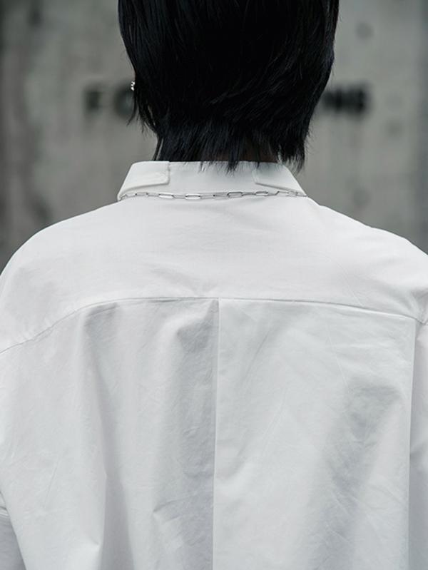 flowersverse Creamy White Cropped Three-Quarter Sleeve Shirt