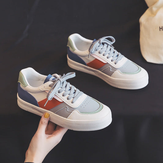 flowersverse Fashion Women Sneakers Platform Shoes Spring New Casual Flats Mixed Color Sneakers Women Comfortable Female Vulcanize Shoes