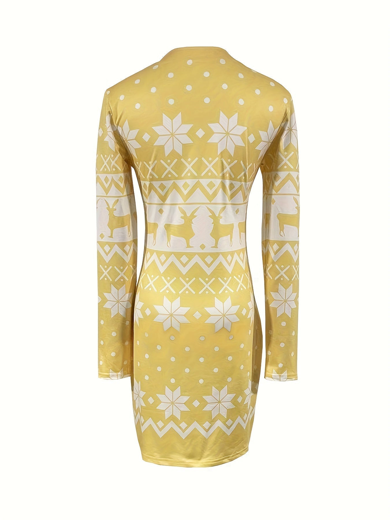 flowersverse Christmas Deer Print Bodycon Dress DF2041