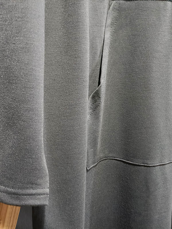 flowersverse Urban Loose Drawstring Split-Side Solid Color Hoodies Top