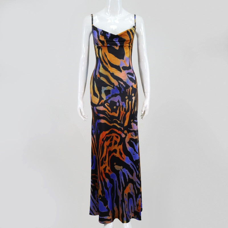 flowersverse Graduation Party dress Fashionkova Spaghetti Strap Women's Slip Dress Floral Print Sexy Backless Maxi Dresses Party Club Beach Long Dress Fall