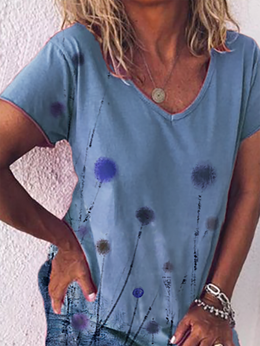 flowersverse Plus size Short Sleeve Casual Knitting Dress