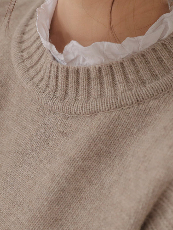 flowersverse Simple Sleeveless Loose Buttoned Solid Color Round-Neck Sweater Vest Outerwear