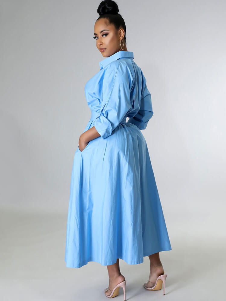 flowersverse Long Sleeve Solid Color Bodycon Maxi Dresses
