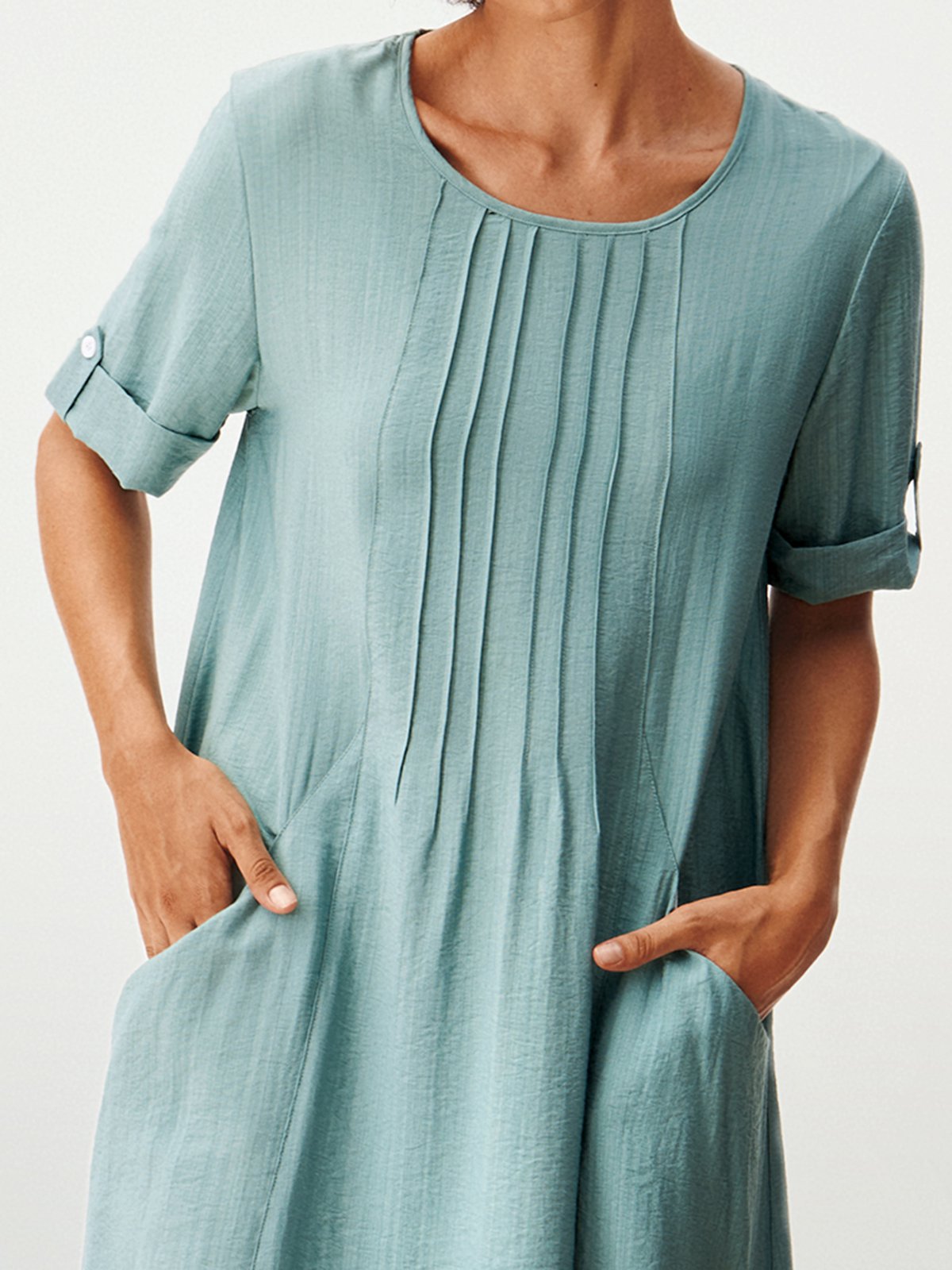 flowersverse New Women Fashion Plus Size Holiday Beach Vintage Short Sleeve Casual Knitting Dress