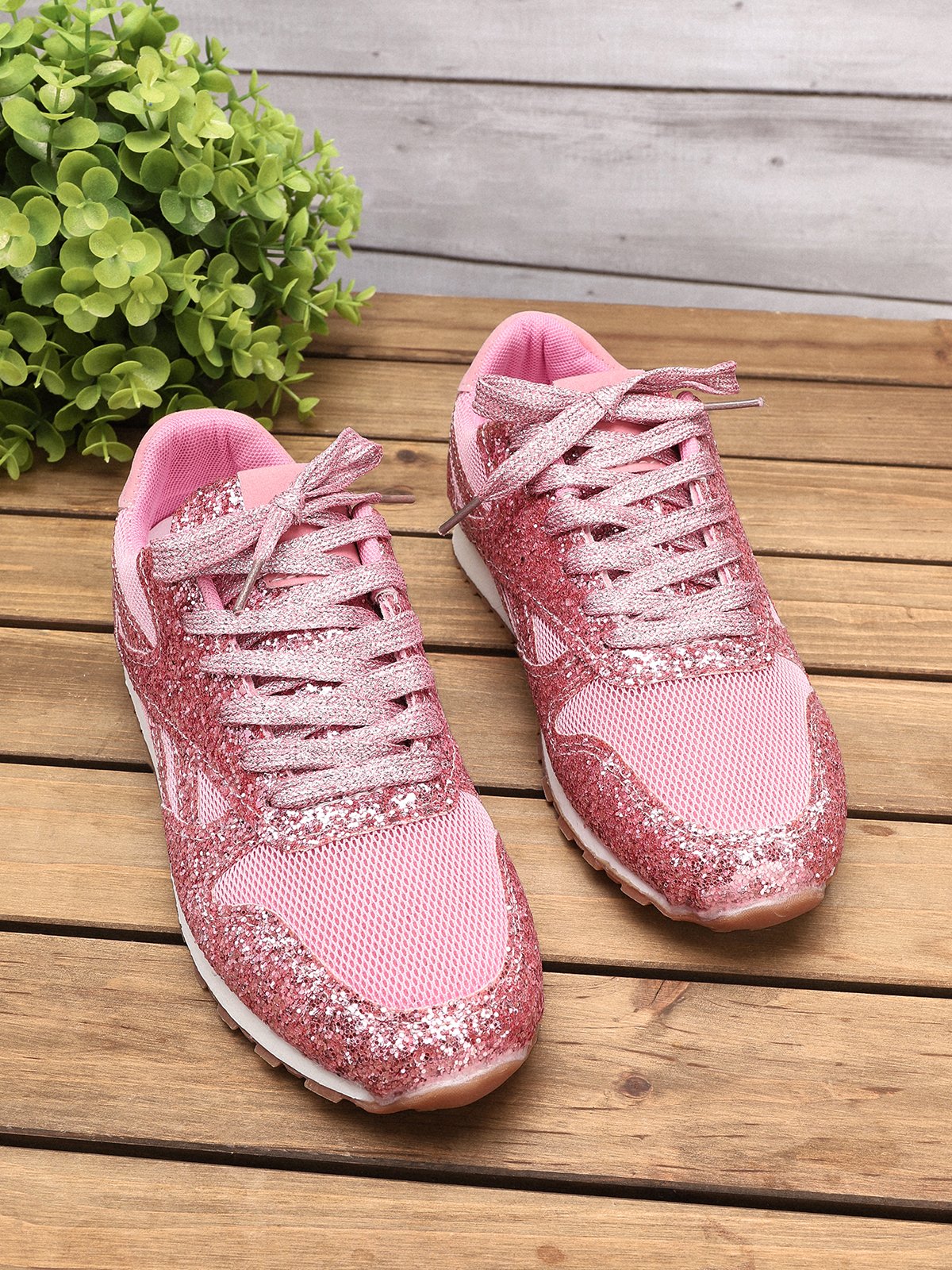 flowersverse Women Muffin Rhinestone New Crystal Platform Sneakers