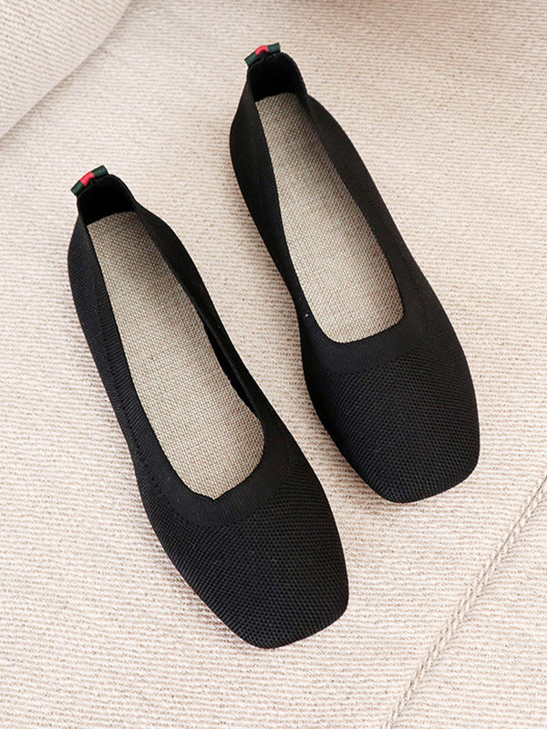 flowersverse Breathable Solid Color Flat Shoes