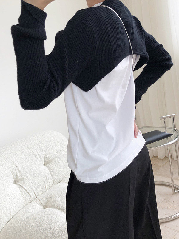 flowersverse Original Solid Knitwear Short Tops
