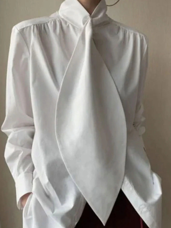 flowersverse White Inspired Designer Oversize Tops Shirt Blouse