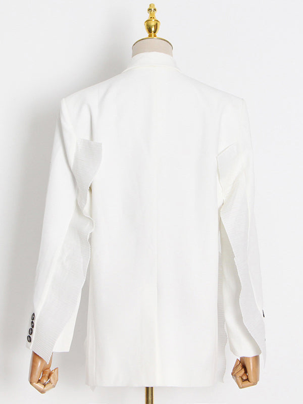 flowersverse Loose Lace Split-Joint Lapel Collar Suit