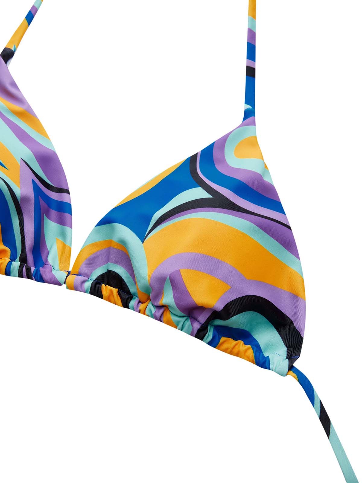 flowersverse Vacation Abstract Printing V Neck Bikinis set Three-Piece Set