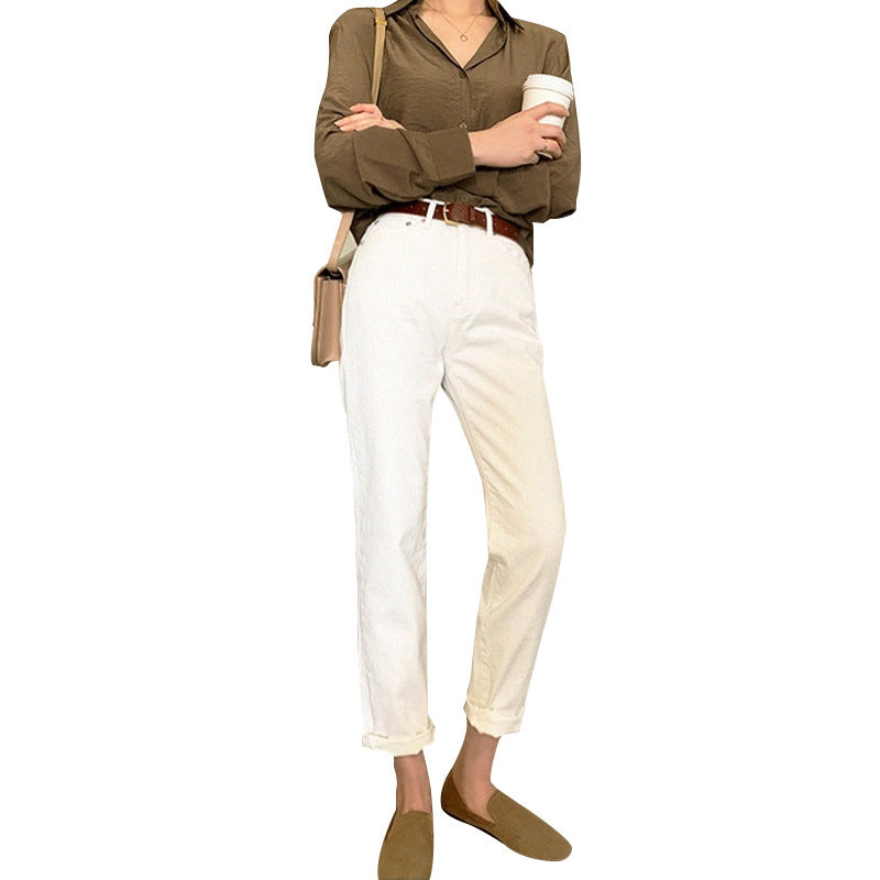 flowersverse Plain Casual Cropped Dress Pants