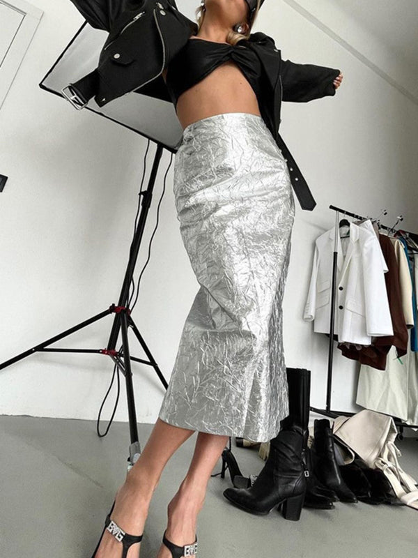 flowersverse Solid Color A-line Skirts Bottoms