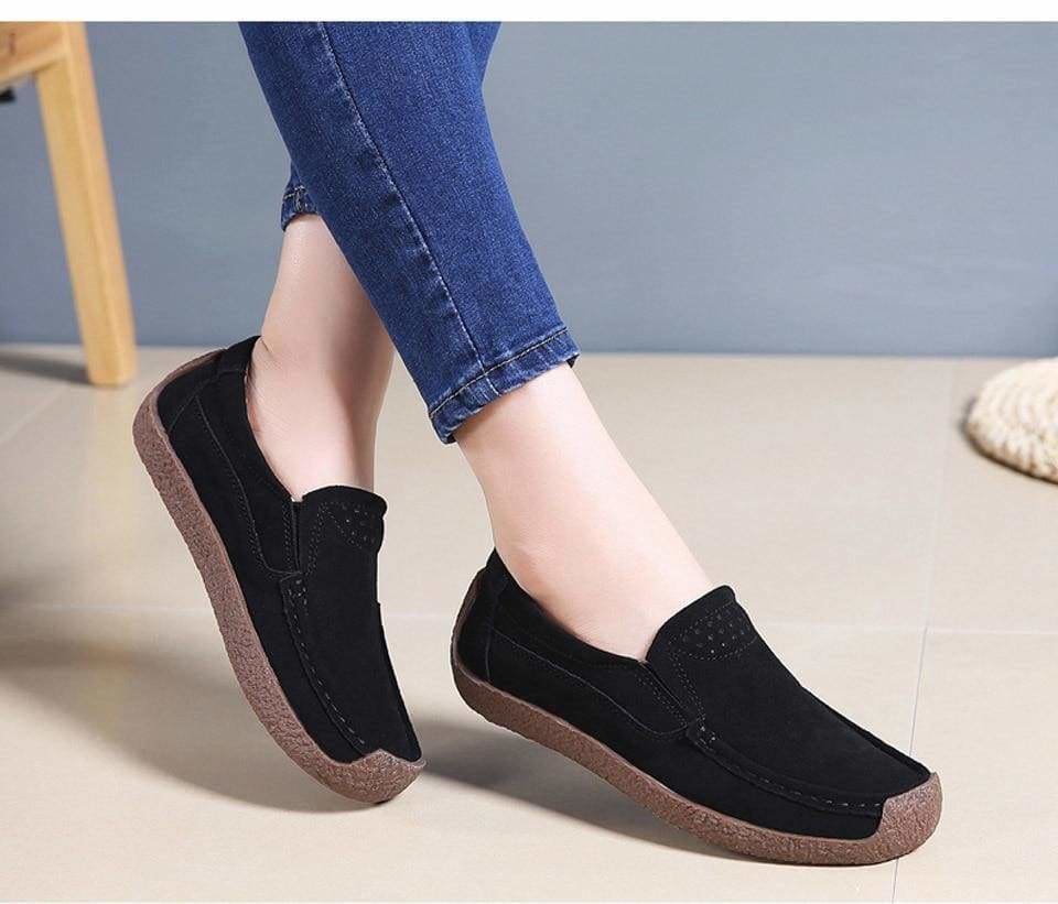 flowersverse Women Moccasins Women's Flats Genuine leather Loafer Shoes