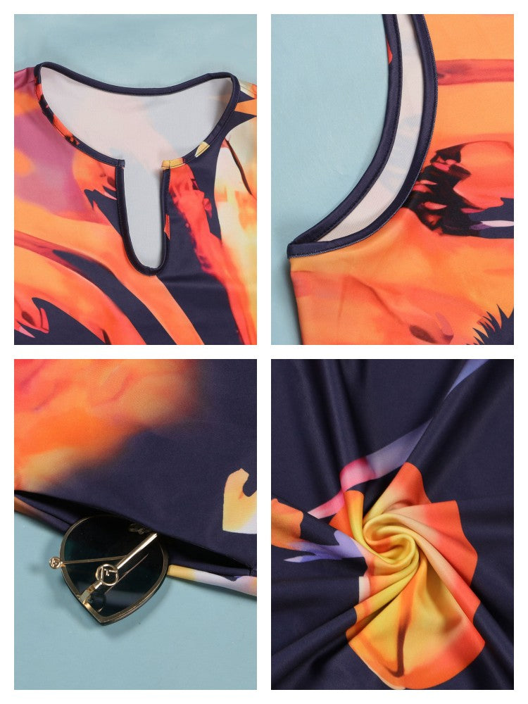 flowersverse Printed Plus Size Loose Maxi Dresses