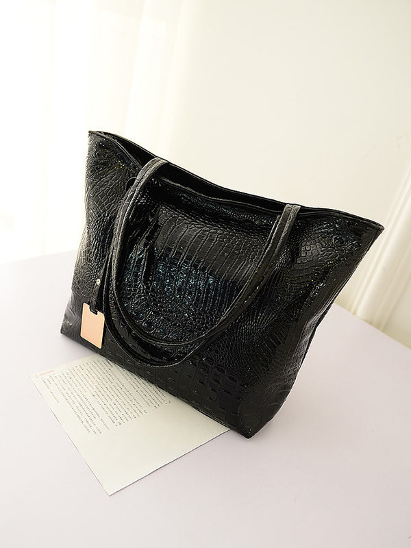 flowersverse Original Solid Color Shiny Tote Bag