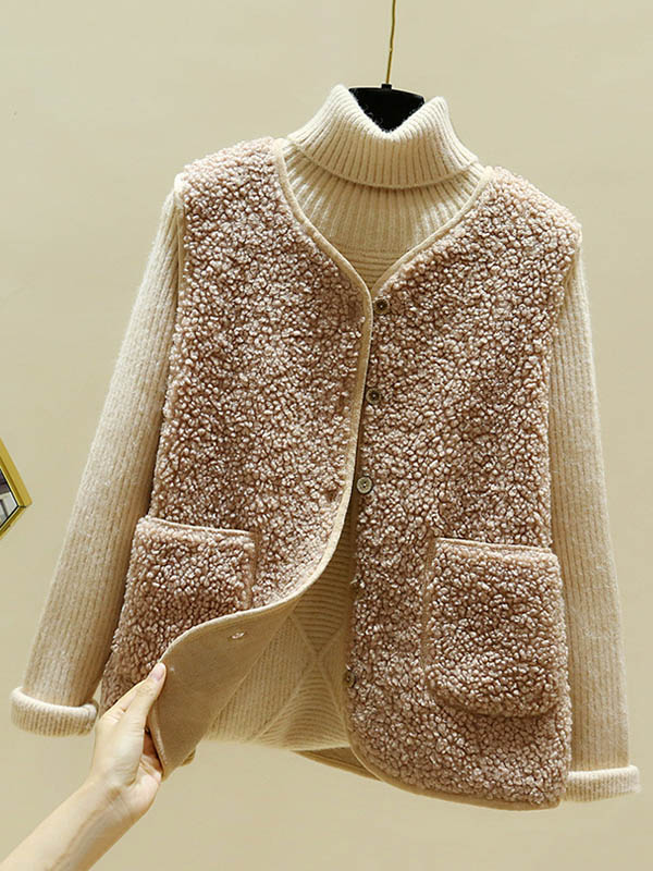 flowersverse Loose Warm Lambswool Vest