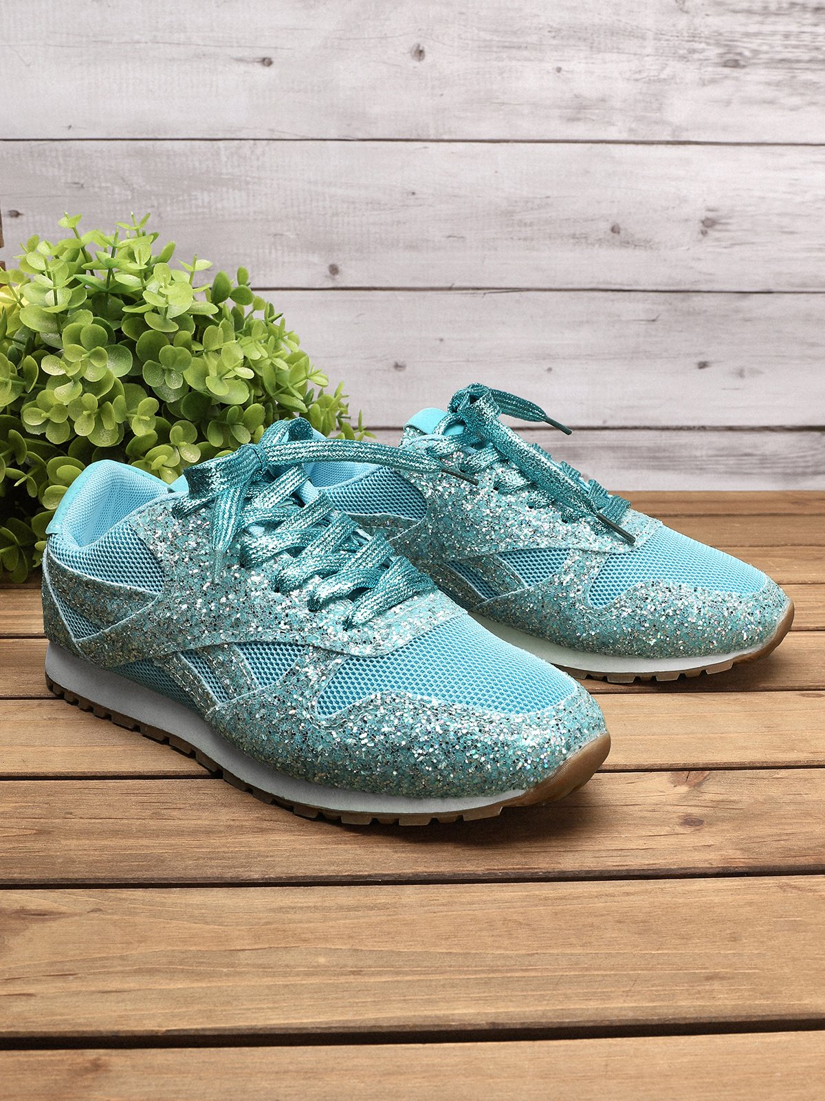 flowersverse Women Muffin Rhinestone New Crystal Platform Sneakers