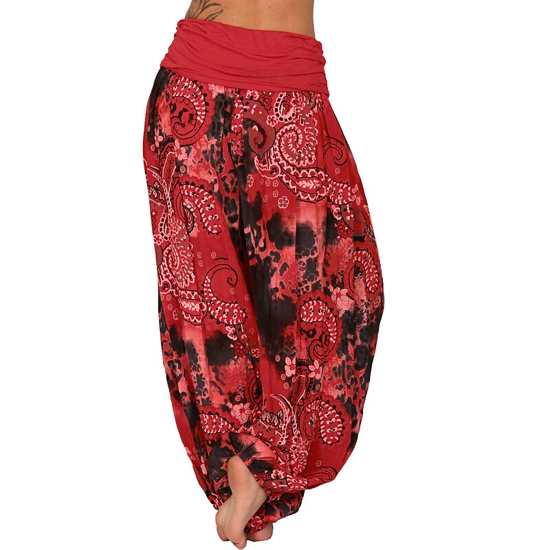 flowersverse Women‘s Yoga Harem Pants Quick Dry Yoga Gym Workout Pilates Pants Bloomers Bottoms Boho Green / Black Army Green Khaki Plus Size Sports Activewear Loose / Athletic / Casual / Athleisure