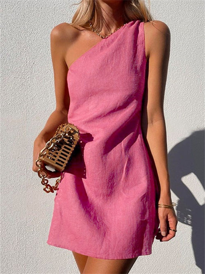flowersverse Slim-Fit Commuter Diagonal Shoulder Dress