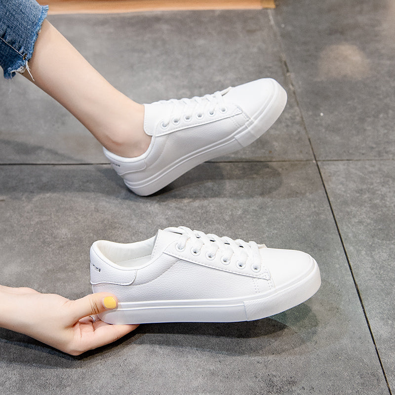flowersverse Woman Shoes New Fashion Woman Casual High Platform Leather Women Casual White Shoes Breathable Sneakers Women's Vulcanize Shoes