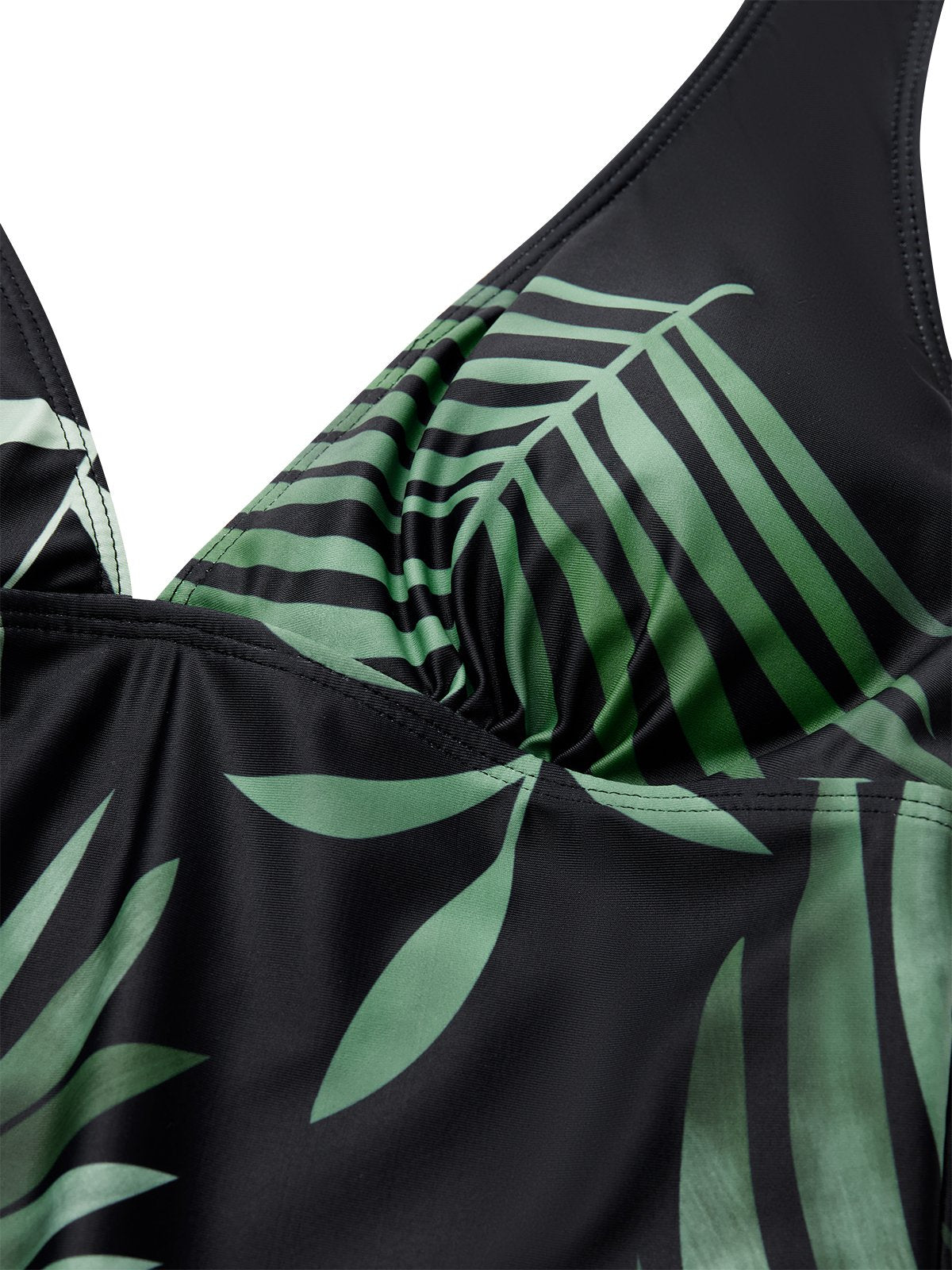 flowersverse Elegant Floral Printing V Neck One Piece Swimsuit