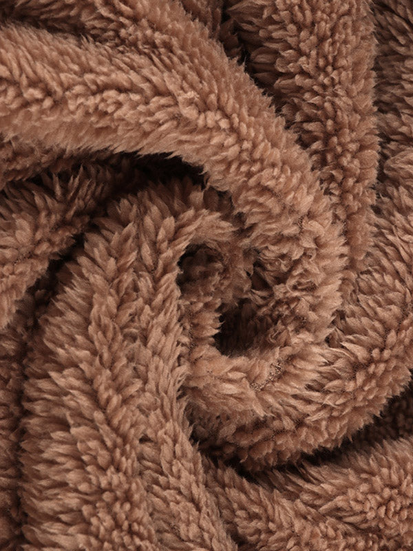 flowersverse Casual Loose Solid Color Hooded Coat