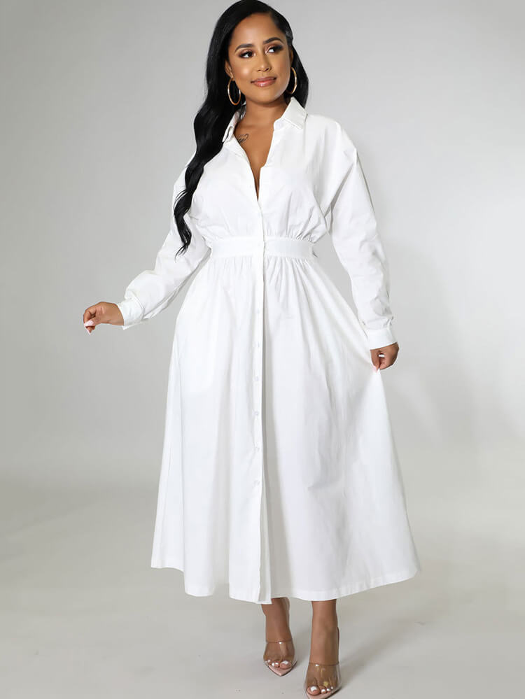 flowersverse Long Sleeve Solid Color Bodycon Maxi Dresses