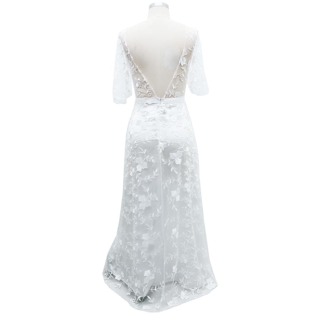 flowersverse Ball Gown Maxi Dress Women's Evening Formal Party Lace Maxi Dress