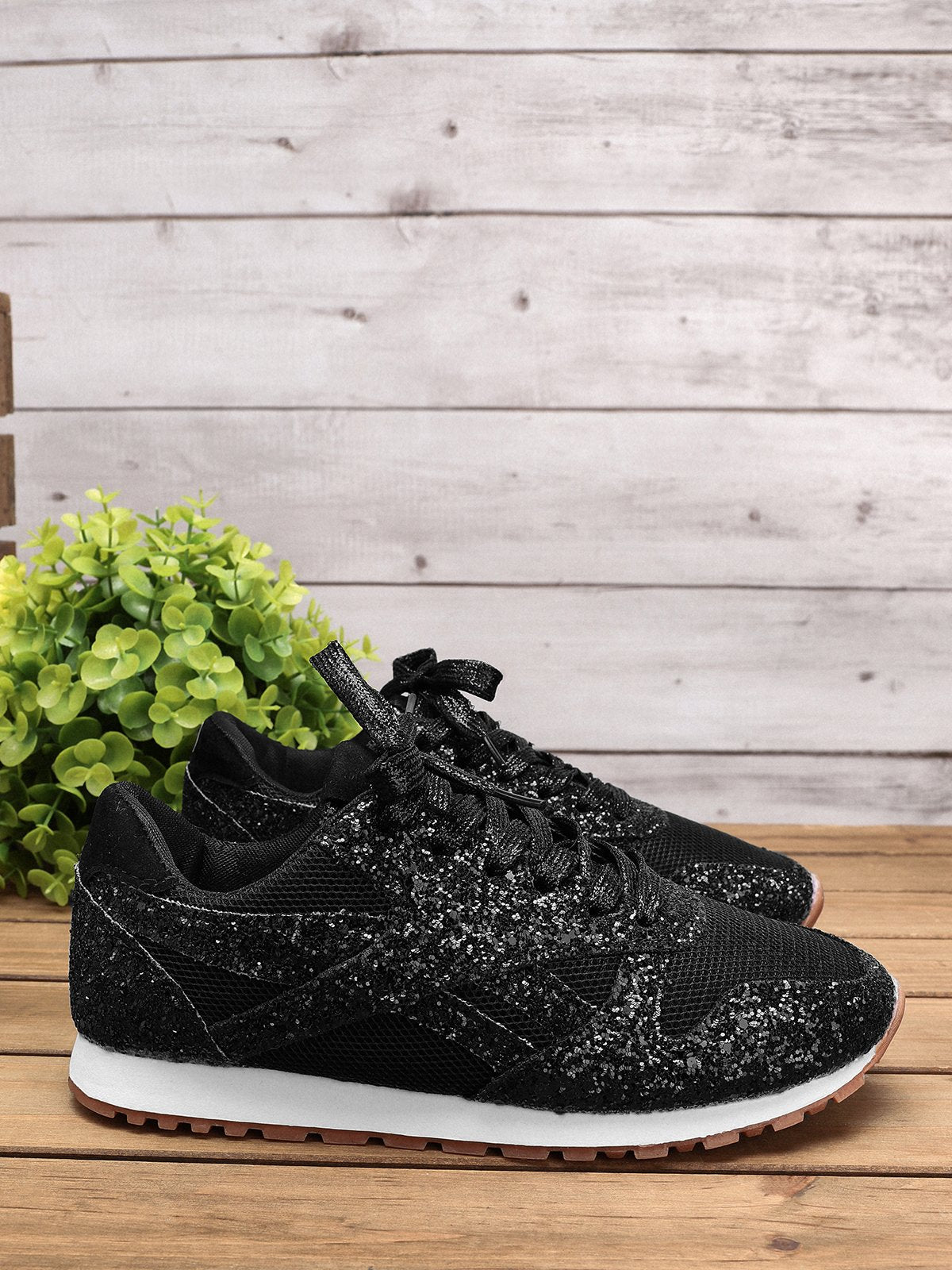 flowersverse Women Muffin Rhinestone New Crystal Platform Sneakers