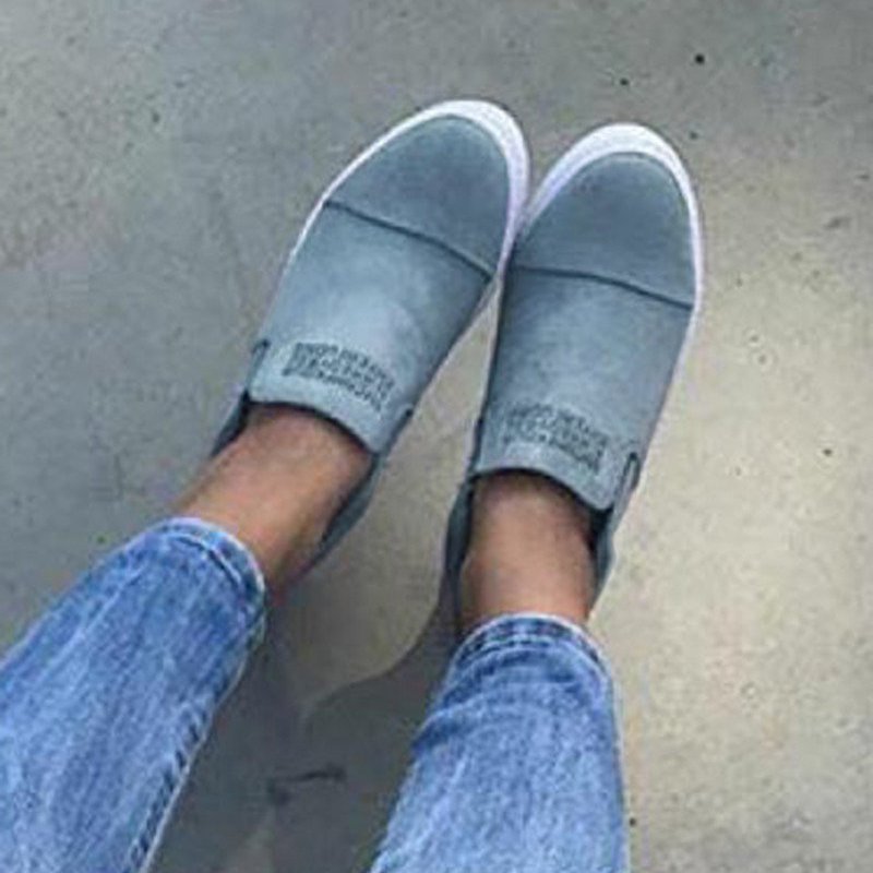 flowersverse Women Faux Suede Wedge heel Sneakers Slip on Breathable Shoes