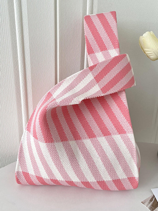 flowersverse Striped Woven Handbag Bags Accessories