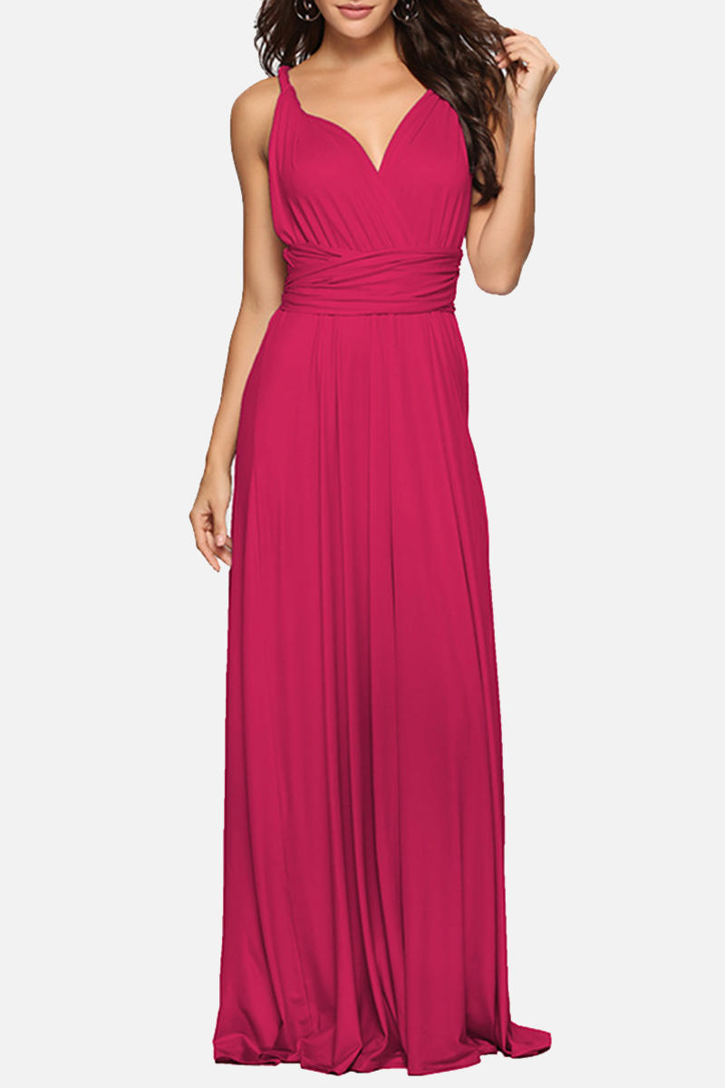 flowersverse Elegant Solid Backless Strap Design Evening Dress Dresses(20 Colors)