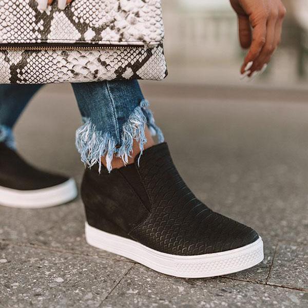 flowersverse Daily Comfy Wedge Heel Sneakers