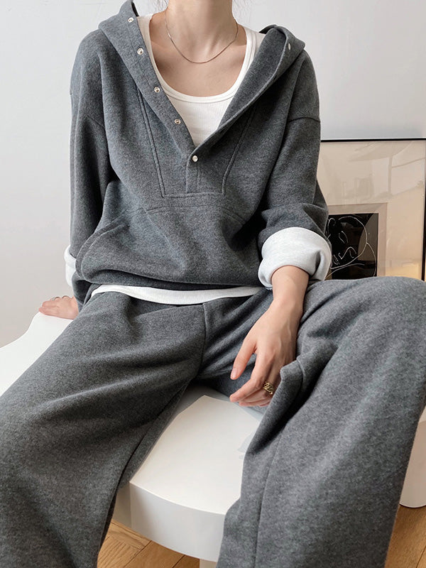 flowersverse Loose Hoodies And Wide-Leg Pants Suits