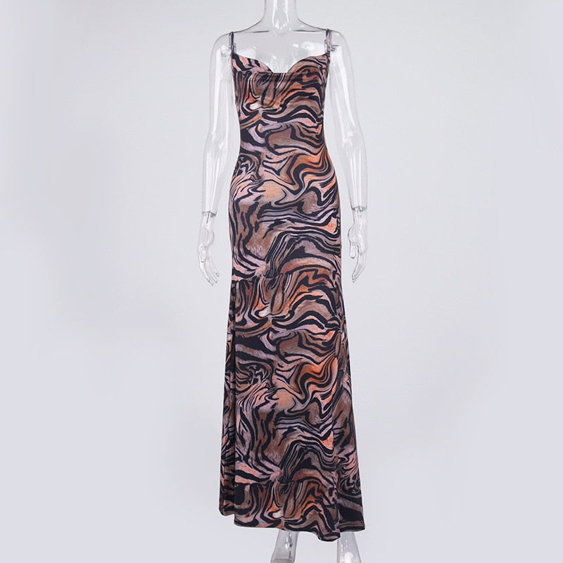 flowersverse Graduation Party dress Fashionkova Spaghetti Strap Women's Slip Dress Floral Print Sexy Backless Maxi Dresses Party Club Beach Long Dress Fall