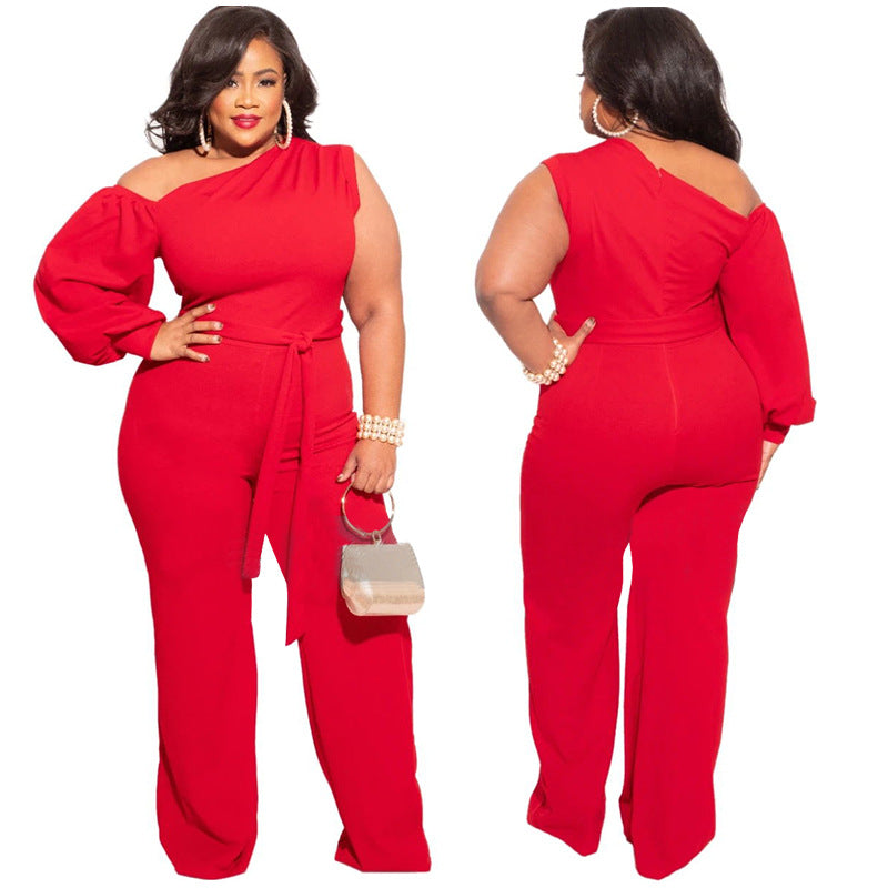 flowersverse Autumn Plus Size Women's Milk Silk Sport Wide Leg Pants