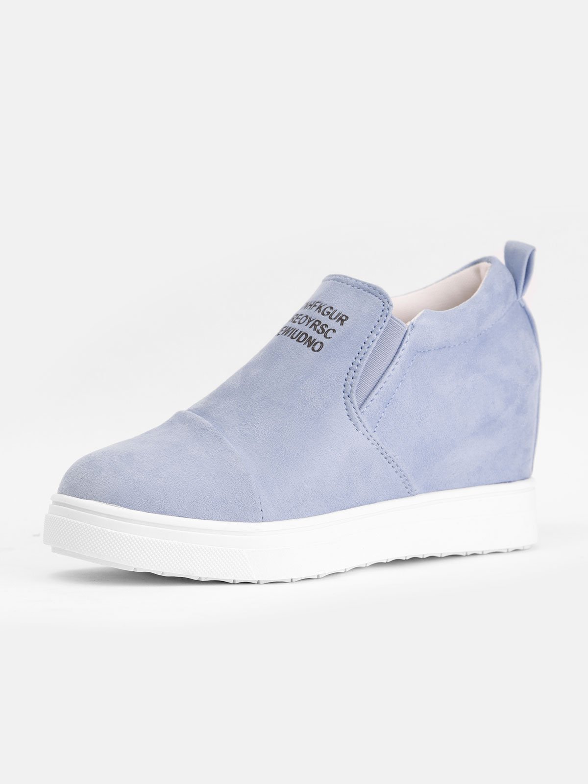 flowersverse Women Faux Suede Wedge heel Sneakers Slip on Breathable Shoes