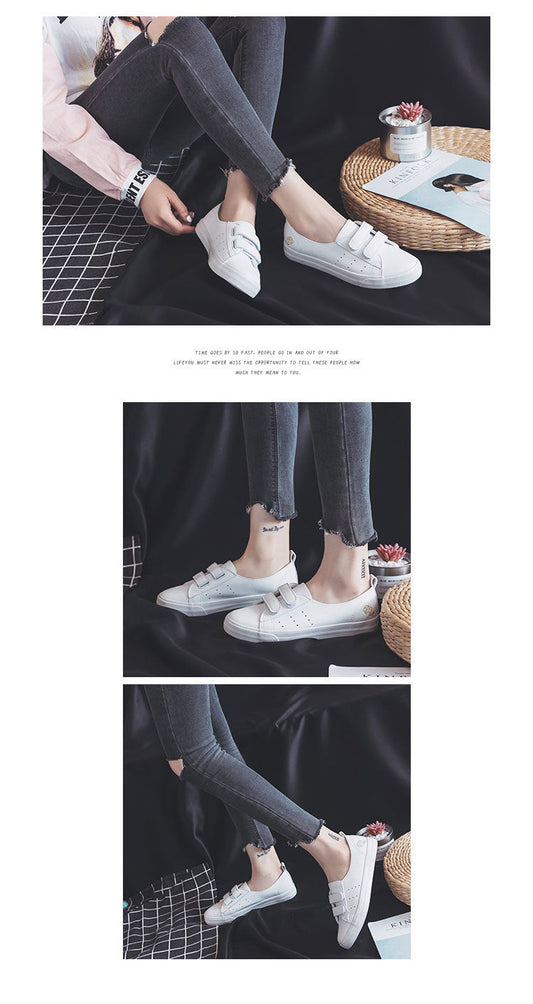 flowersverse Women's Leather Shoes Fashion Flats Spring Summer Women Causal Sneakers Floral Breathable White Shoes High Quality Shoes Women