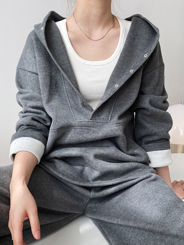 flowersverse Loose Hoodies And Wide-Leg Pants Suits