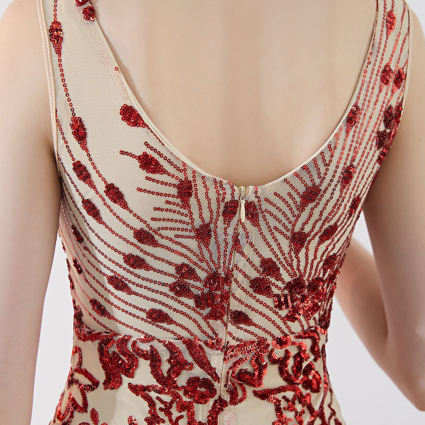 flowersverse Elegant Long Sequins Plus Size Beauty Formal Party Evening Dress