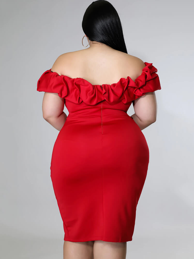 flowersverse Off Shoulder Ruffle Sleeveless Bodycon Mini Dresses