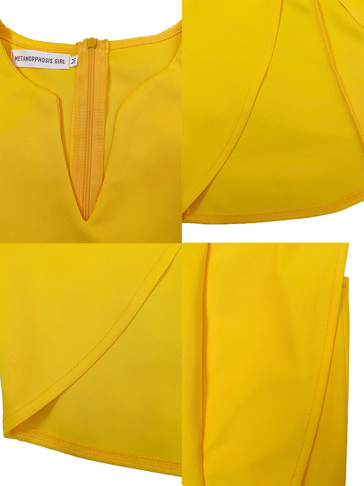 flowersverse Sleevelesss Ruffle Patchwork Bodycon Midi Dresses