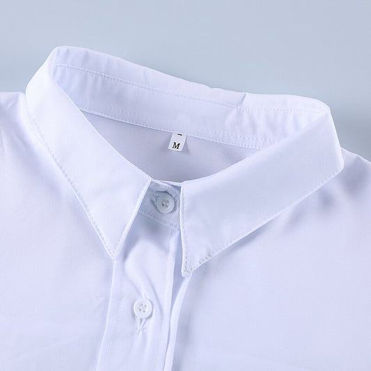 flowersverse Women‘s Casual Dress Shirt Dress Shift Dress Midi Dress Blue Khaki White Long Sleeve Pure Color Button Winter Fall Spring Shirt Collar Basic Winter Dress Office S M L XL XXL