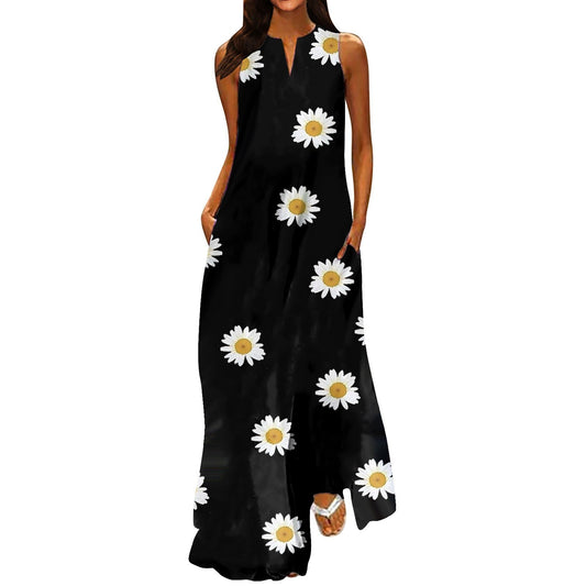 flowersverse V-neck Pocket Floral Dress For Women