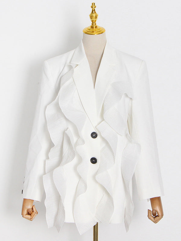 flowersverse Loose Lace Split-Joint Lapel Collar Suit