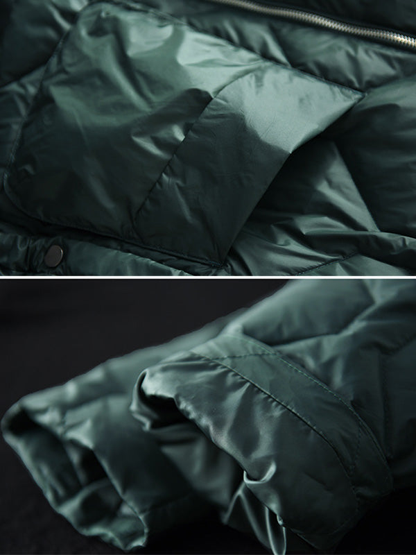 flowersverse Original Solid Hooded Cotton-Padded Coat