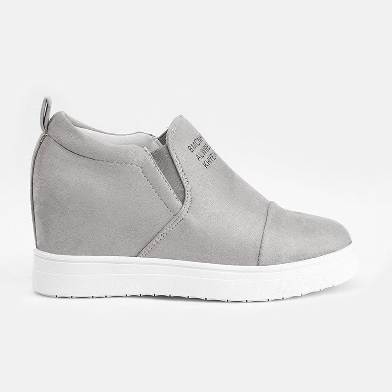 flowersverse Women Faux Suede Wedge heel Sneakers Slip on Breathable Shoes
