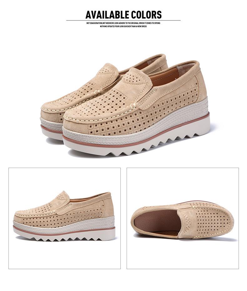 flowersverse Women Shoes Platform Sneakers Slip On Flats Loafers Moccasins Hollow Out Casual Shoes